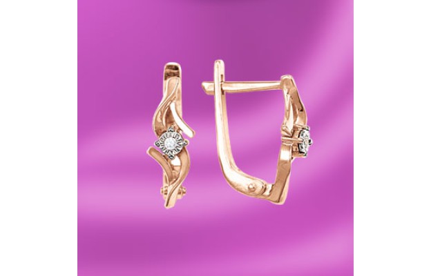 Ohrhänger, Rotgold, 585°, Brillant 0,028 ct. WSI
