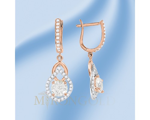 Ohrhänger, Rotgold 585, Zirkonia