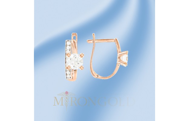 Ohrhänger, Rotgold 585, Zirkonia