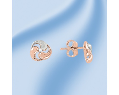 Ohrstecker, Rotgold 585°, Zirkonia