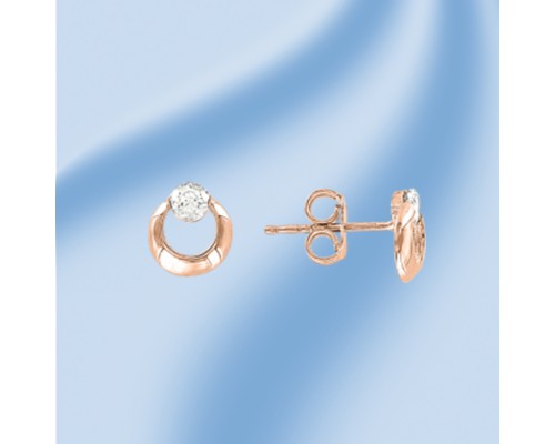 Ohrstecker, Rotgold 585°, Zirkonia