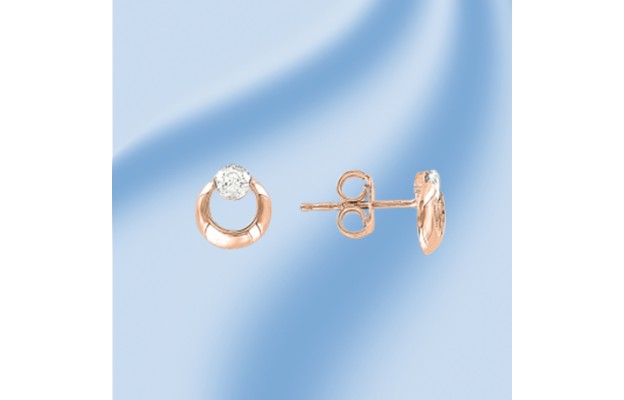 Ohrstecker, Rotgold 585°, Zirkonia