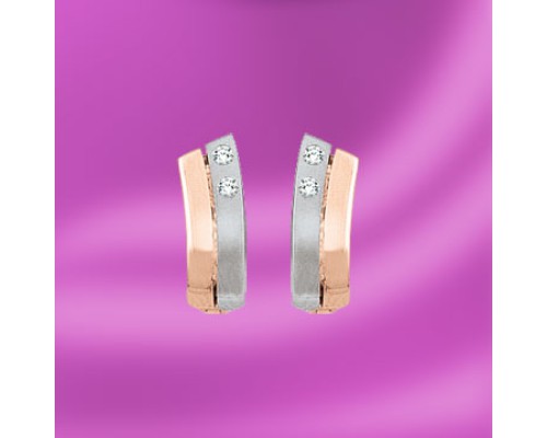 Ohrhänger, Rot-/Weißgold, 585° mit Brillant