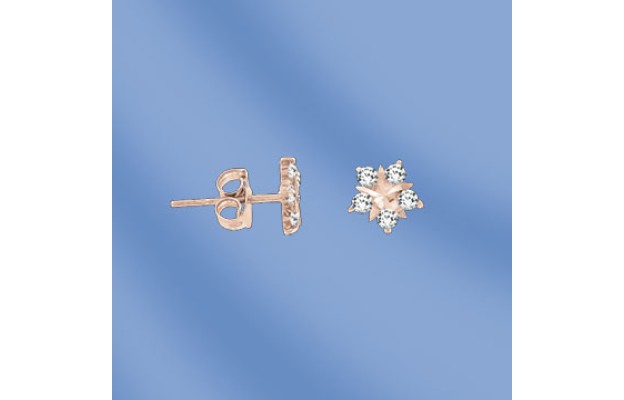 Ohrstecker, Rotgold, 585°, Zirkonia