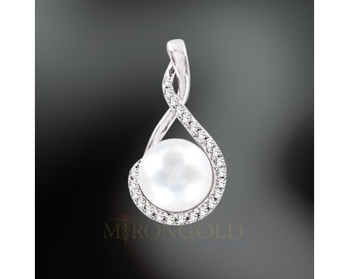 Anhänger, Silber, 925°, Zirkonia, Perle