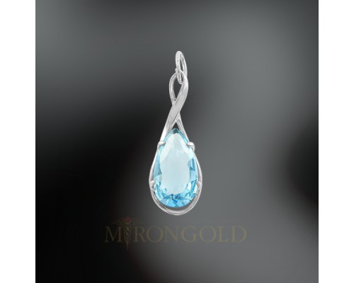 Anhänger, Silber 925, blaue Topas