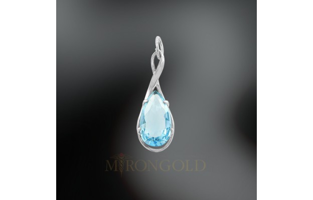 Anhänger, Silber 925, blaue Topas
