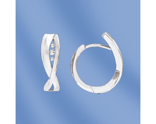 Ohrhänger, Silber, 925°, Zirkonia; Höhe ca. 18 mm