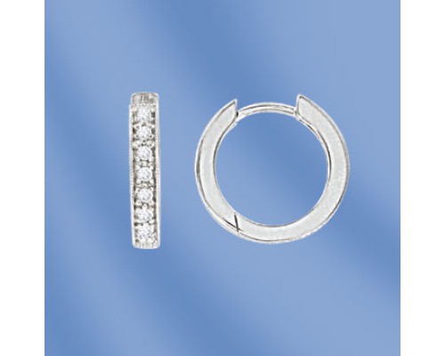 Ohrringe, Silber, 925°, Zirkonia; Durchmesser ca. 17 mm