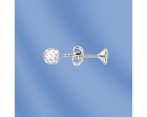 Ohrstecker, Silber, 925°, Zirkonia; Durchmesser ca. 5 mm