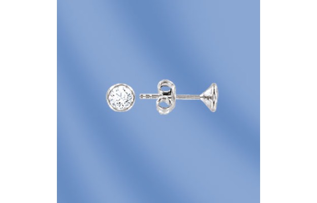 Ohrstecker, Silber, 925°, Zirkonia; Durchmesser ca. 5 mm