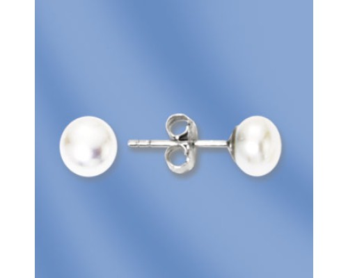 Ohrstecker, Silber, 925°, Perle; Durchmesser ca. 7-8 mm