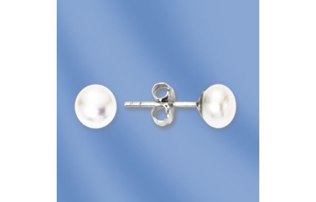 Ohrstecker, Silber, 925°, Perle; Durchmesser ca. 7-8 mm