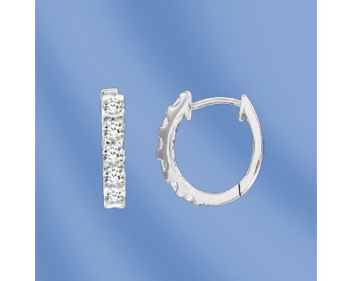 Ohrringe, Silber, 925°, Zirkonia; Höhe ca. 15 mm