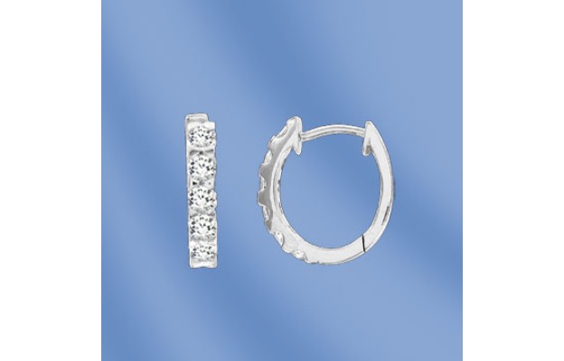 Ohrringe, Silber, 925°, Zirkonia; Höhe ca. 15 mm