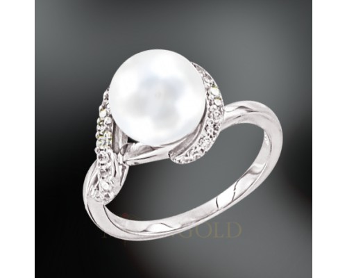 Damenring, Silber, 925°, Zirkonia, Perle