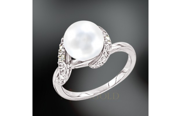 Damenring, Silber, 925°, Zirkonia, Perle
