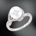Damenring, Silber, 925°, Zirkonia, Perle