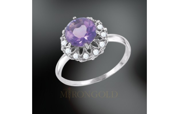 Damenring, Silber, 925°, Amethyst, Zirkonia Damenring, Silber, 925°, Amethyst, Zirkonia