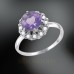 Damenring, Silber, 925°, Amethyst, Zirkonia Damenring, Silber, 925°, Amethyst, Zirkonia