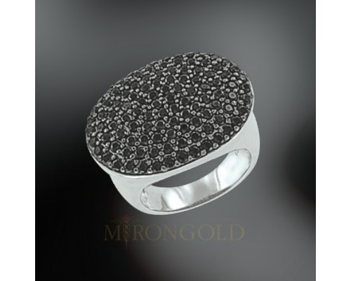 Damenring, Silber 925, Zirkonia schwarz