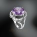Damenring, Silber 925, Amethyst syn. und Zirkonia
