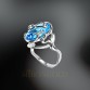 Damenring, Silber 925, blaue Topas